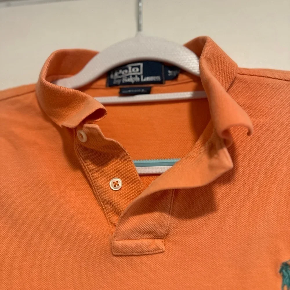 Vintage 90s Mens Size: M Classic Cotton Polo Ralph Lauren Shirt Orange